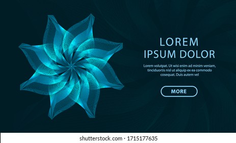 Blue vector illustration ornamental mandala background abstract technology communication and business concept in blue design for for your web site design map logo, app, ui, web