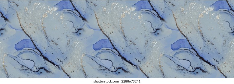 Mármol de tinta del vector azul. Fondo Elegante Y Fluido. Acuarela De Mármol Foil. Mármol acuarela dorada. Fondo de degradado dorado. Pintura de tinta dorada. Patrón de tinta de alcohol metálico. Cuadros De Arte De Lujo Sin Pescado