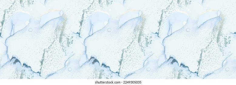 Blue Vector Ink Marble. Metal Watercolor Repeat. Blue Seamless Watercolor. Gold Marble Background. Luxury Alcohol Ink Marble. Foil Art Paint. Fluid Seamless Watercolor. Vector Seamless Ink Painting