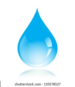 Blue vector isolated water drop