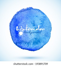 Blue vector isolated watercolor paint circle