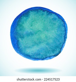 Blue vector isolated watercolor paint circle