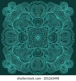 Blue vector kaleidoscopic tracery