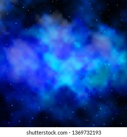 BLUE vector layout with bright stars. Colorful illustration in abstract style with gradient stars. Pattern for new year ad, booklets.