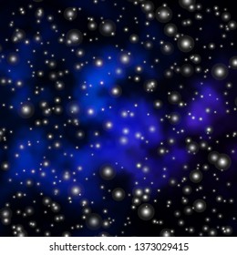Blue vector layout with bright stars. Decorative illustration with stars on abstract template. Pattern for wrapping gifts.