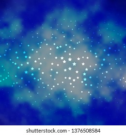 Blue vector layout with bright stars. Modern geometric abstract illustration with stars. Pattern for wrapping gifts.