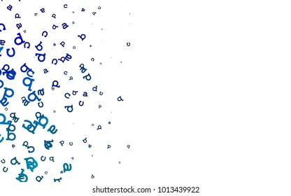 BLUE vector layout with latin alphabet. Modern geometrical illustration with ABC english symbols. The pattern can be used for school, grammar websites.