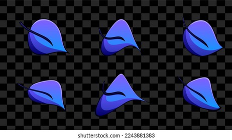 blaue Vektorblätter. schöne Farbverlauf-elegante natürliche Motive. kann für Textilien, Aufkleber, Websites verwendet werden. Vektorgrafik.