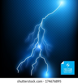 Blue Vector Lightning Bolt - Vector special effect.