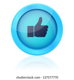 Blue vector like button