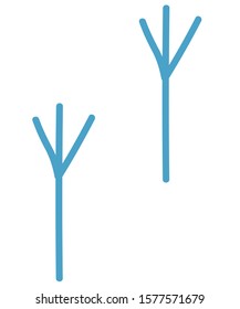 Blue vector line bird track 
