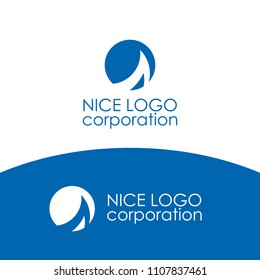 Blue vector logo for Business, Technology, Corporation. Simple Geometric Corporate Logo Design