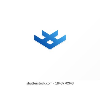 Blue vector and logo design company icon