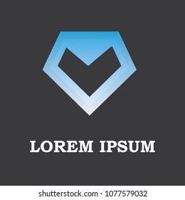 blue vector logo design diamond shape