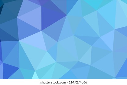 Blue vector low poly layout. A completely new color illustration in a polygonal style. Best triangular design for your business.
