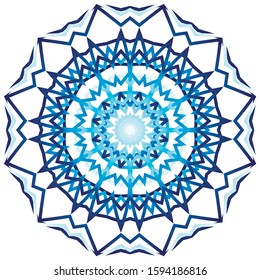 Blue vector mandala round pattern