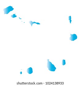 blue vector map – Departments of Cape Verde map