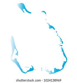 blue vector map – Departments of Cocos Islands map