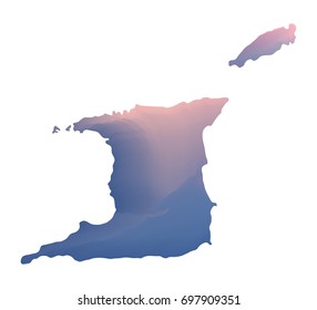 Blue vector map of Trinidad and Tobago. Isolated illustration on white background