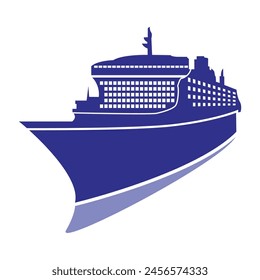 LOGO DE NAVE MARINA DE VECTOR AZUL