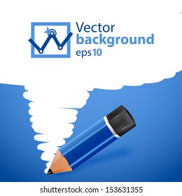 Blue vector marker with drawn spot