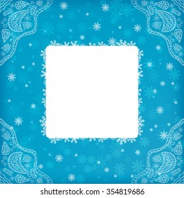 Blue Vector  Merry Christmas and Happy New Year 2016 greeting card background for illustration template art design