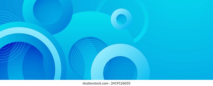 Blue vector modern abstract banner with shapes