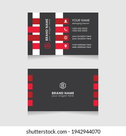 Blue vector modern abstract clean and simple business card template, Horizontal name card, Stylish stationery design and visiting card, Creative and professional business card design.