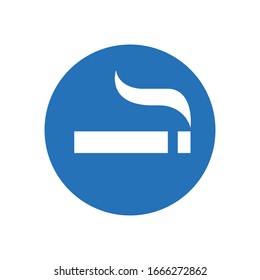 Blaue Vektorillustration, moderne Zigarettensymbol