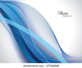 Blue Vector Modern Wavy Background. Eps10.