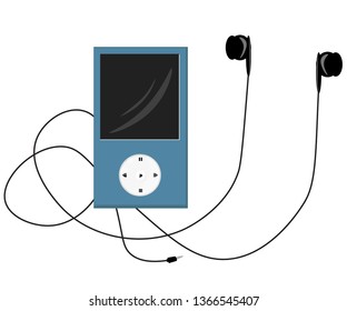 Blue Vector Mp3 Player Illustration - Vector