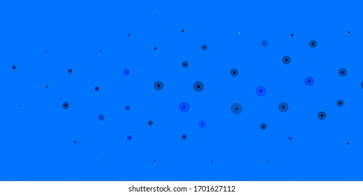  Blue vector natural backdrop with flowers. Illustration with abstract colorful flowers with gradient. Colorful pattern for spring parties.