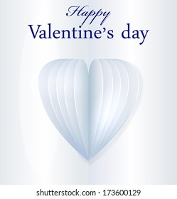 Blue vector paper Valentine's heart on paper background