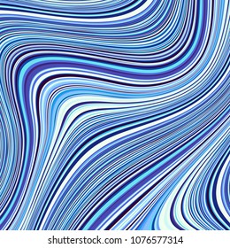 Blue vector pattern. Curved wavy psychedelic irregular lines. Pattern based on fractal image.