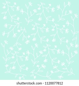 Blue vector pattern with flowers