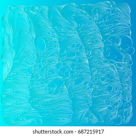 Blue vector pattern. Ocean background with abstract ornaments waves. Wave illustration.