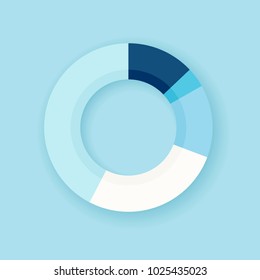 Blue vector pie donut chart diagram blank infographics design template