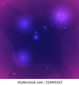 Blue vector pink abstract background made of thin wavy lines