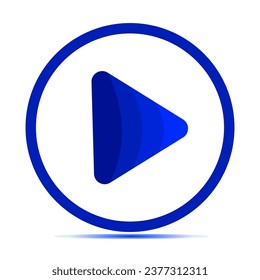 Blue vector play button.
3D icon for the website on a white background.
Play button