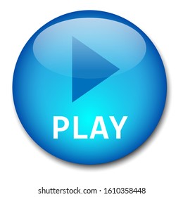 Blue vector PLAY web button with play symbol