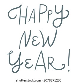 Blue vector playful Happy New Year sign with exclamation symbol