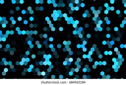 BLUE vector polygonal illustration, which consist of hexagons. Hexagonal pattern for your business design. Geometric background in Origami style with gradient. 