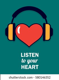 blue vector poster listen your heart