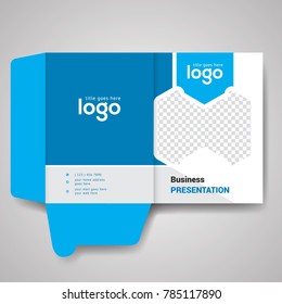 Blue Vector Presentation Folder Design