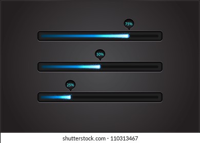 Blue Vector Progress Bars