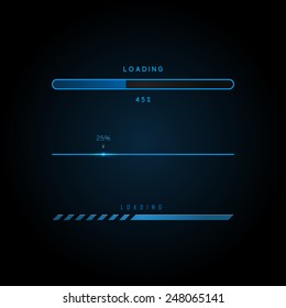 Blue vector progress bars