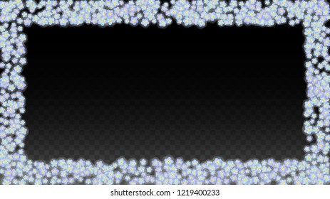 Blue Vector Realistic Blue Petals Falling on Transparent Background.  Spring Romantic Flowers Illustration. Flying Petals. Sakura Spa Design. Blossom Confetti. Design Elements for  8 March Card.