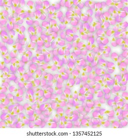 Blue Vector Realistic Blue Petals Falling on Transparent Background.  Spring Romantic Flowers Illustration. Flying Petals. Sakura Spa Design. Blossom Confetti. Design Elements for  Wedding Decoration.