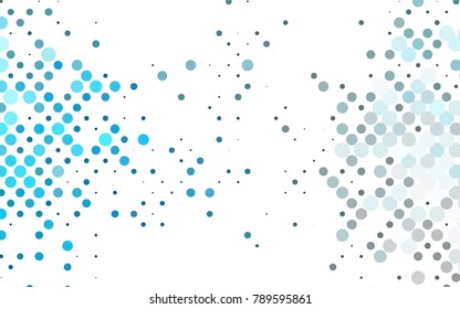 BLUE vector red pattern of geometric circles, shapes. Colorful mosaic banner. Geometric background with colored disks.