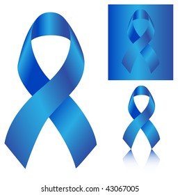 Blue vector ribbon isolated on white